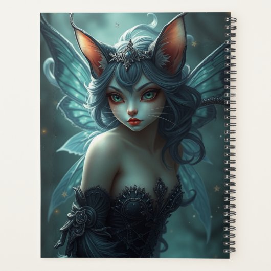 Prachtig Cat Fairy portret Planner (Achterkant)