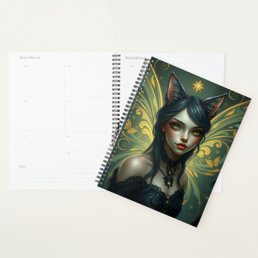 Prachtig Cat Fairy portret Planner (Display)