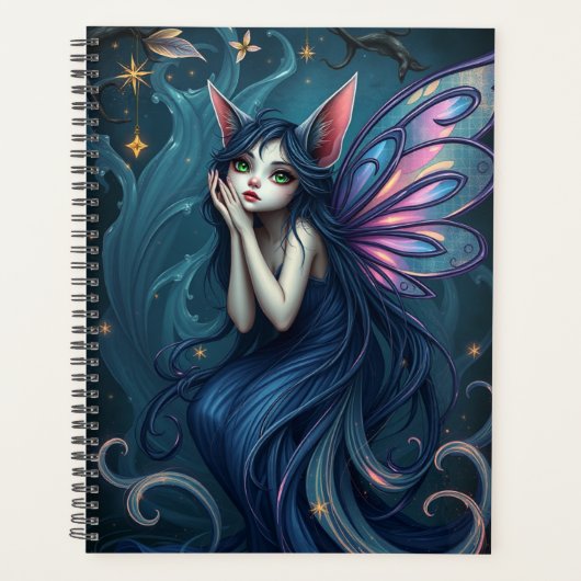 Prachtig Cat Fairy portret Planner (Voorkant)