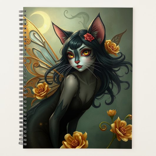 Prachtig Cat Fairy portret Planner (Voorkant)