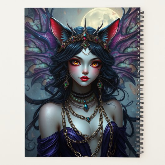 Prachtig Cat Fairy portret Planner (Achterkant)