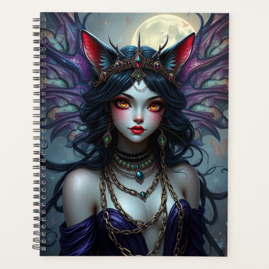 Prachtig Cat Fairy portret Planner (Voorkant)