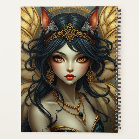 Prachtig Cat Fairy portret Planner (Achterkant)