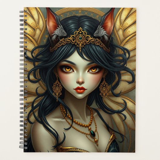 Prachtig Cat Fairy portret Planner (Voorkant)