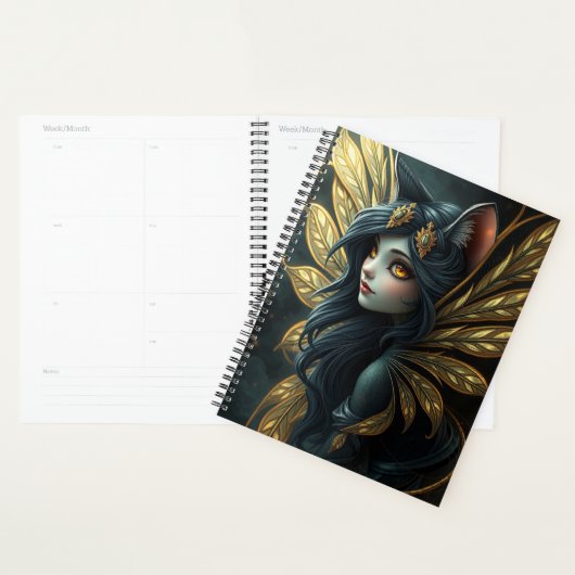 Prachtig Cat Fairy portret Planner (Display)