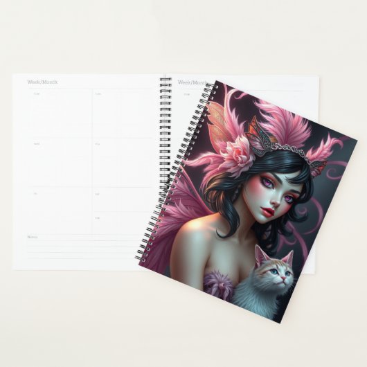 Prachtig Cat Fairy portret Planner (Display)