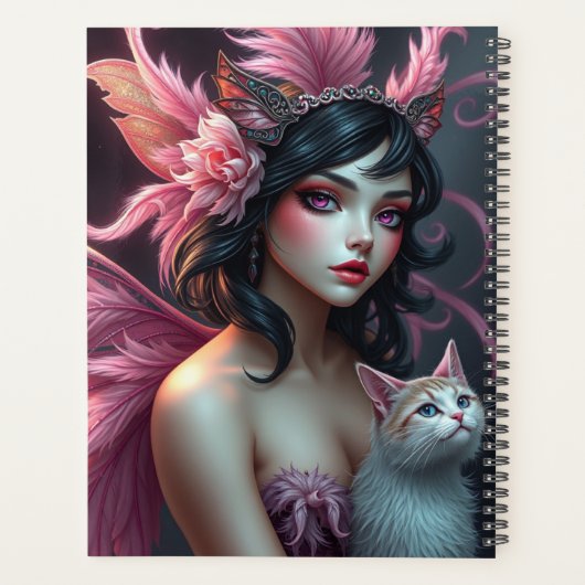 Prachtig Cat Fairy portret Planner (Achterkant)