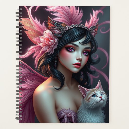 Prachtig Cat Fairy portret Planner (Voorkant)