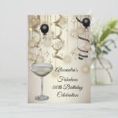 Prachtig Champagnether Sepia Lichten Feest Save The Date (Staand voorkant)
