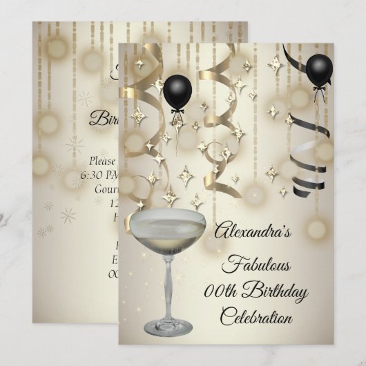 Prachtig Champagnether Sepia Lichten Feest Save The Date (Voorkant / Achterkant)