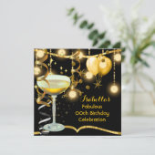 Prachtig Champagnetoost Goud Feest Kaart (Staand voorkant)