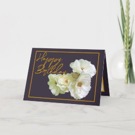 Prachtig chic wit rozen boeket verjaardag kaart