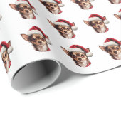 Prachtig Chihuahua hond kerstpatroon Cadeaupapier (Rol Hoek)