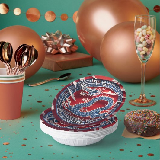 Prachtig Chinees Dragon Nieuwjaar 2024 PPB2 Papier Papieren Kommen (Multi)