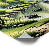 Prachtig Chinees landschap Poster (Hoek)