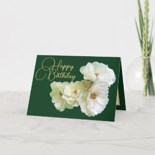 Prachtig chique witte roos bloemenboeket verjaarda kaart