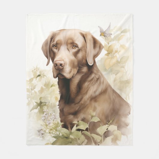 Prachtig Chocolade Lab Fleece Deken (Voorkant)