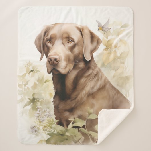 Prachtig Chocolade Lab Sherpa Deken (Voorkant)