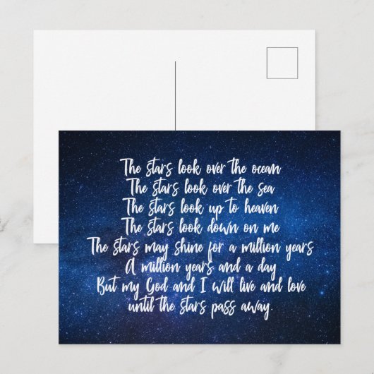 Prachtig Christelijk gebed Stars Poem Night Sky Briefkaart (Voorkant / Achterkant)