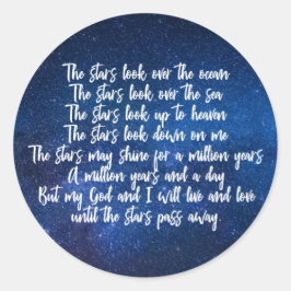 Prachtig Christelijk gebed Stars Poem Night Sky Ronde Sticker