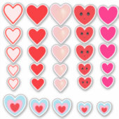 Prachtig Collectie van liefdesharten Sticker (Voorkant)