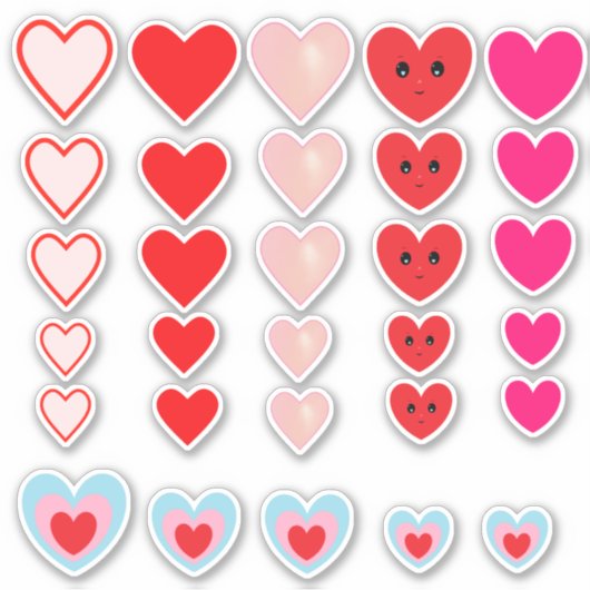 Prachtig Collectie van liefdesharten Sticker (Voorkant)
