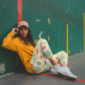 Prachtig Crème Wit Scandinavisch Folk Patroon Leggings