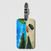 Prachtig Curacao tropisch eiland landschap Bagagelabel (Voorkant (verticaal))