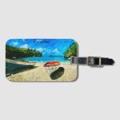 Prachtig Curacao tropisch eiland landschap Bagagelabel (Voorkant (horizontaal))
