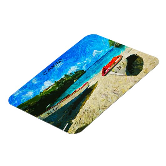 Prachtig Curacao tropisch eiland landschap Magneet (Linkerzijde)