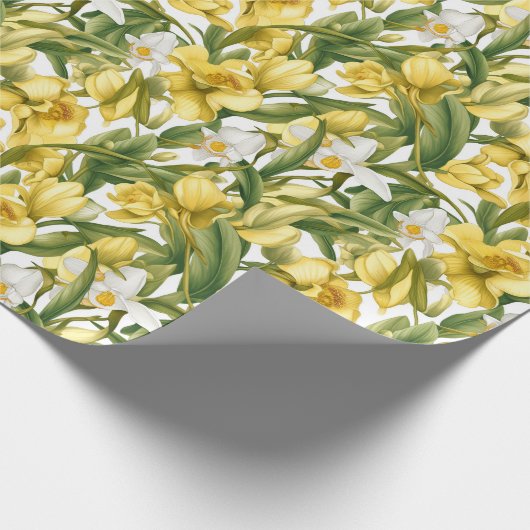 Prachtig daffodil patroon cadeaupapier (Hoek)