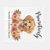 Prachtig Dankbare Gezegende Cute Hond Fleece Deken (Voorkant (Horizontaal))