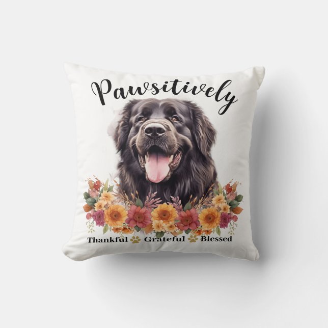 Prachtig Dankbare Gezegende Cute Hond Kussen (Voorkant)