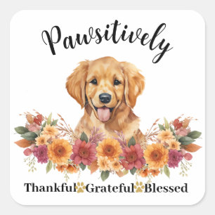 Prachtig Dankbare Gezegende Cute Hond Vierkante Sticker