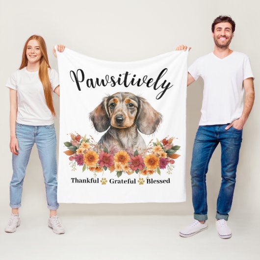 Prachtig Dankbare Gezegende Moppige Hond Fleece Deken (In situ)