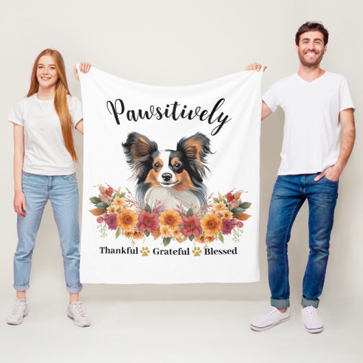 Prachtig Dankbare Gezegende Moppige Hond Fleece Deken (In situ)