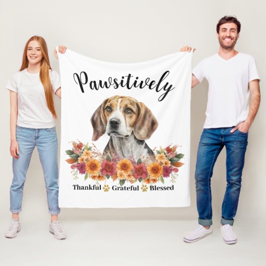 Prachtig Dankbare Gezegende Moppige Hond Fleece Deken (In situ)