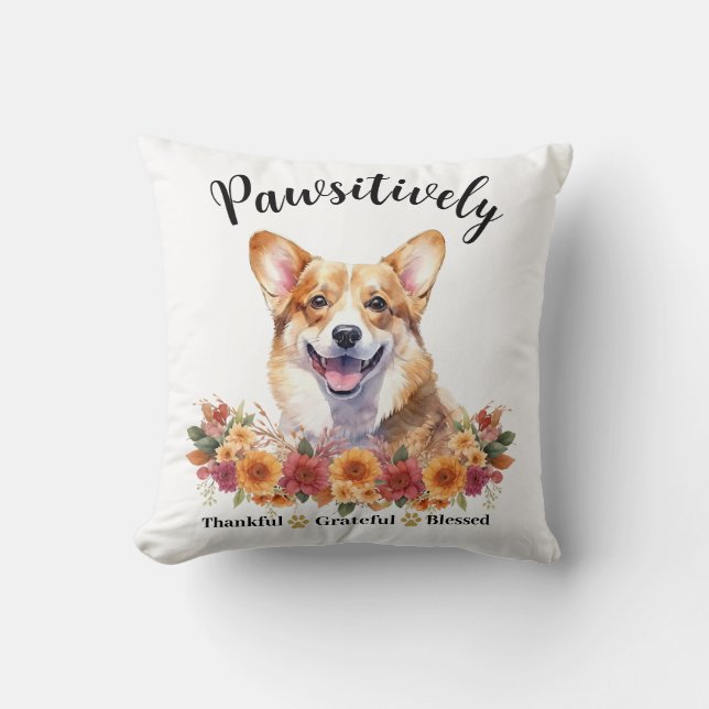 Prachtig Dankbare Gezegende Moppige Hond Kussen (Voorkant)