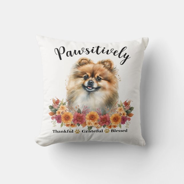 Prachtig Dankbare Gezegende Moppige Hond Kussen (Voorkant)