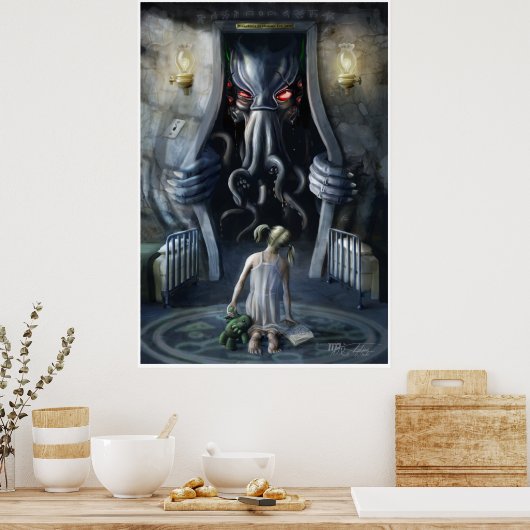 Prachtig denken v2: Cthulhu betreedt onze wereld Poster (Keuken)