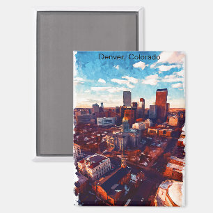 Prachtig Denver Colorado City Uitzicht Magneet