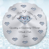 Prachtig, diamant, gepersonaliseerd bruiloft kusse rond kussen