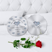 Prachtig, diamant, gepersonaliseerd bruiloft kusse rond kussen