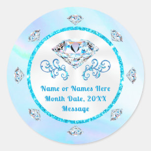 Prachtig, diamanten Stickers. Grootte en vorm sele Ronde Sticker
