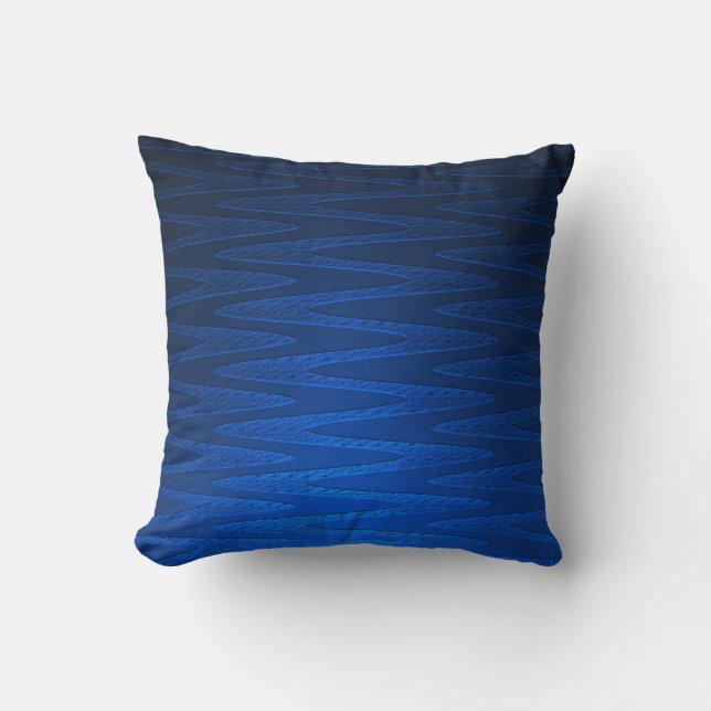 Prachtig diep blauw zigzagpatroon kussen (Voorkant)