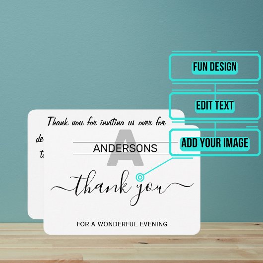 Prachtig diner bedankje bedankkaart