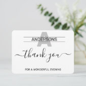 Prachtig diner bedankje bedankkaart (Staand voorkant)