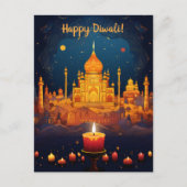 Prachtig Diwali briefkaart met nacht uitzicht (Voorkant)