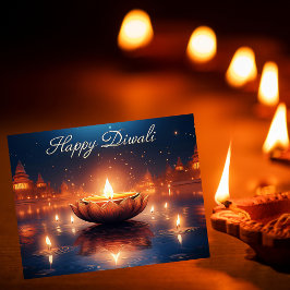 Prachtig Diya Festival van Licht Happy Diwali Feestdagenkaart