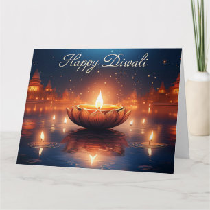 Prachtig Diya Festival van Licht Happy Diwali Kaart